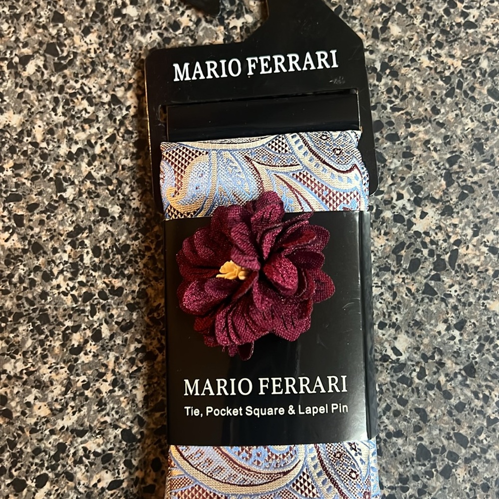 Mario Ferrari Tie, Pocket Square & Lapel Pin - Picture 2 of 5